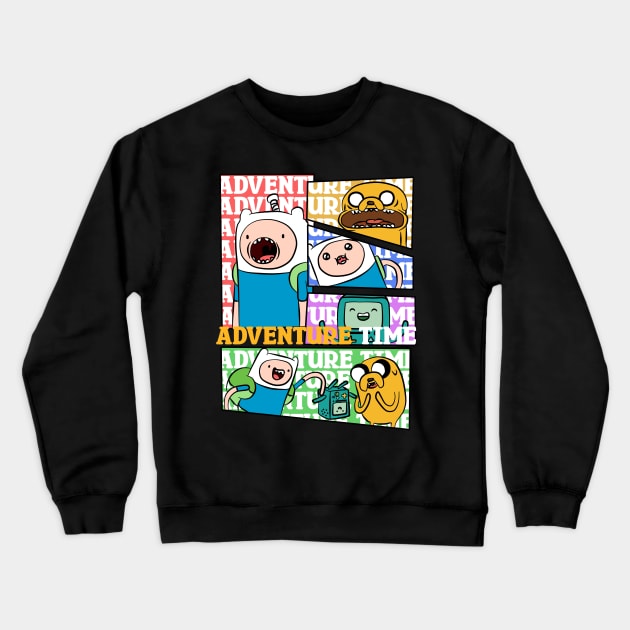 Finn and Jake the dog and Beemo_Adventure Crewneck Sweatshirt by Infinirish